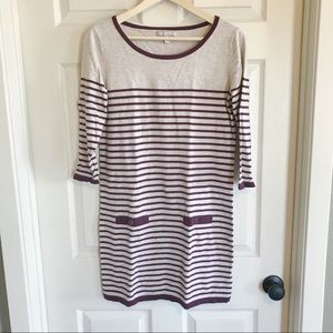 Banana Republic sweater dress maroon/tan sz medium
